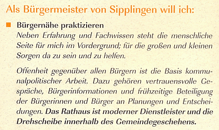 Als Bürgermeister von Sipplingen will ich Bürgernähe praktizieren...